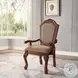 Chateau De Ville Fabric and Cherry Arm Chair Set of 2