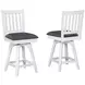 Summer Winds II Gray Mission Back Swivel Upholstered Counter Height Stool