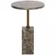 Zuri Dark Emperador Round Concrete Top Outdoor End Table