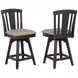 Autumn Winds Beige Fan Back Swivel Counter Height Stool