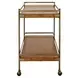 Cash Dark Burl Wood And Antique Brass Bar Cart