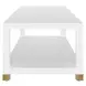 Patricia Matte White Lacquer Coffee Table With Antique Brass Foot Caps