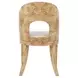 Rafferty White Linen Performance Fabric Dining Chair With Matte Burl Wood Frame