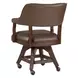 Gettysburg Dark Distressed Deluxe Swivel Game Chair with Casters