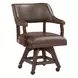 Gettysburg Dark Distressed Deluxe Swivel Game Chair with Casters