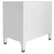 Amber Textured White Linen Soft Close 3 Drawer Side Table