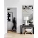 Janna White Linen Curved Base Stool In Cerused Oak Frame