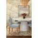 Lucian Matte White Lacquer 61.5" Dining Table With Studded Edge Top And Tapered Base