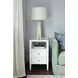 Roscoe Textured White Linen Soft Close 2 Drawer Side Table