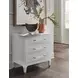 Amber Textured White Linen Soft Close 3 Drawer Side Table