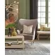 Patricia Natural Grasscloth Coffee Table With Antique Brass Foot Caps