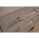 Amber Light Grey Faux Shagreen Soft Close 3 Drawer Side Table