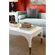 Medina White Lacquer Coffee Table With Antique Brass Foot Caps