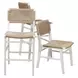 Carson Matte White Lacquer Woven Back Bar Stool With Rush Seat