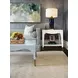 Medina Light Blue Lacquer Coffee Table With Antique Brass Foot Caps
