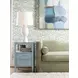 Roscoe Textured Light Blue Linen Soft Close 2 Drawer Side Table