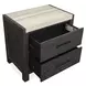 Plum Creek Ravenwood Black and White 2 Drawer Marble Top Nightstand with USB Charging