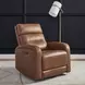 Ridgewell York Butternut Leather Glider Power Recliner with USB Charging