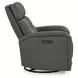 Ridgewell York Charcoal Leather Glider Power Recliner with USB Charging