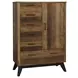 Urban Rustic Brushed Wheat and Black 6 Drawer Chifferobe