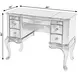 Charlotte Pastel Green Rectangular Vanity and Valet Desk