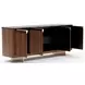 Altura Smoked Walnut and Champagne Gold 4 Door Stone Top Sideboard