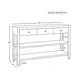 Briar Matte Burl Wood Soft Close 3 Drawer Sofa Table With Two Open Shelve