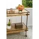 Cash Matte Burl Wood Bar Cart