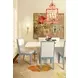 Lucian Matte White Lacquer 85.75" Dining Table With Studded Edge Top And Tapered Base