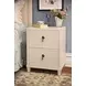 Novalie Matte Antique White Lacquer Soft Close 2 Drawer Side Table With Fluted Drawer Fronts