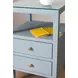 Roscoe Textured Light Blue Linen Soft Close 2 Drawer Side Table