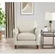 Lachlan Vanilla Leather Upholstered Accent Chair