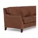 Camden Pecan Leather 87" Sofa with Nailhead Trim