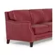 Camden Cranberry Leather 87" Sofa with Nailhead Trim