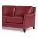 Camden Cranberry Leather 87" Sofa with Nailhead Trim