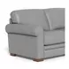 Camden Silver Leather 87" Sofa with Nailhead Trim