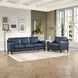 Halwyn Navy Leather 89" Sofa