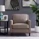 Arden Taupe Leather Upholstered Accent Chair