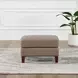 Arden Taupe Leather Upholstered Rectangular Ottoman