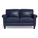 Lachlan Navy Leather Living Room Set