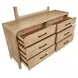 Somerset Butternut 6 Drawer Dresser with Rectangular Mirror