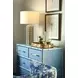 Beckett Matte Light Blue Lacquer 4 Drawer Soft Close Accent Chest With Bamboo Detail In Blue Dyed Grasscloth