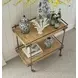 Cash Matte Burl Wood Bar Cart