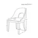 Rafferty White Linen Performance Fabric Dining Chair With Matte Dark Burl Wood Frame