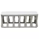 Alexa Outdoor Seating White Outdoor Rectangular Stone Top Coffee Table
