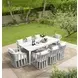 Alexa Outdoor Dining White Upholstered Outdoor Arm Chair Set of 2