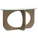 Lainey Almond Demilune Glass Top Sofa Table