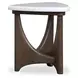 Elowen Vale Turkish Coffee and White Triangular Marble Top End Table