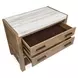Plum Creek Sierra Brown and White 2 Drawer Marble Top Open Nightstand with USB Charging