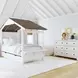 Lodge Cookies and Cream Twin Novelty Bed with Full Roof